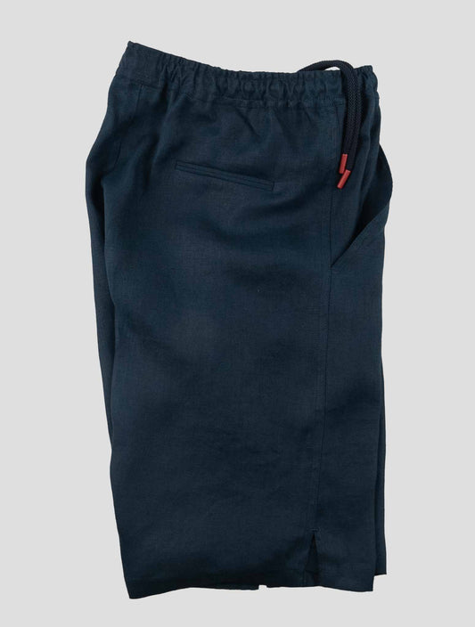 Kiton Blue Linen Short Pants