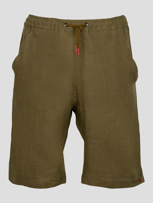 Kiton Green Linen Short Pants