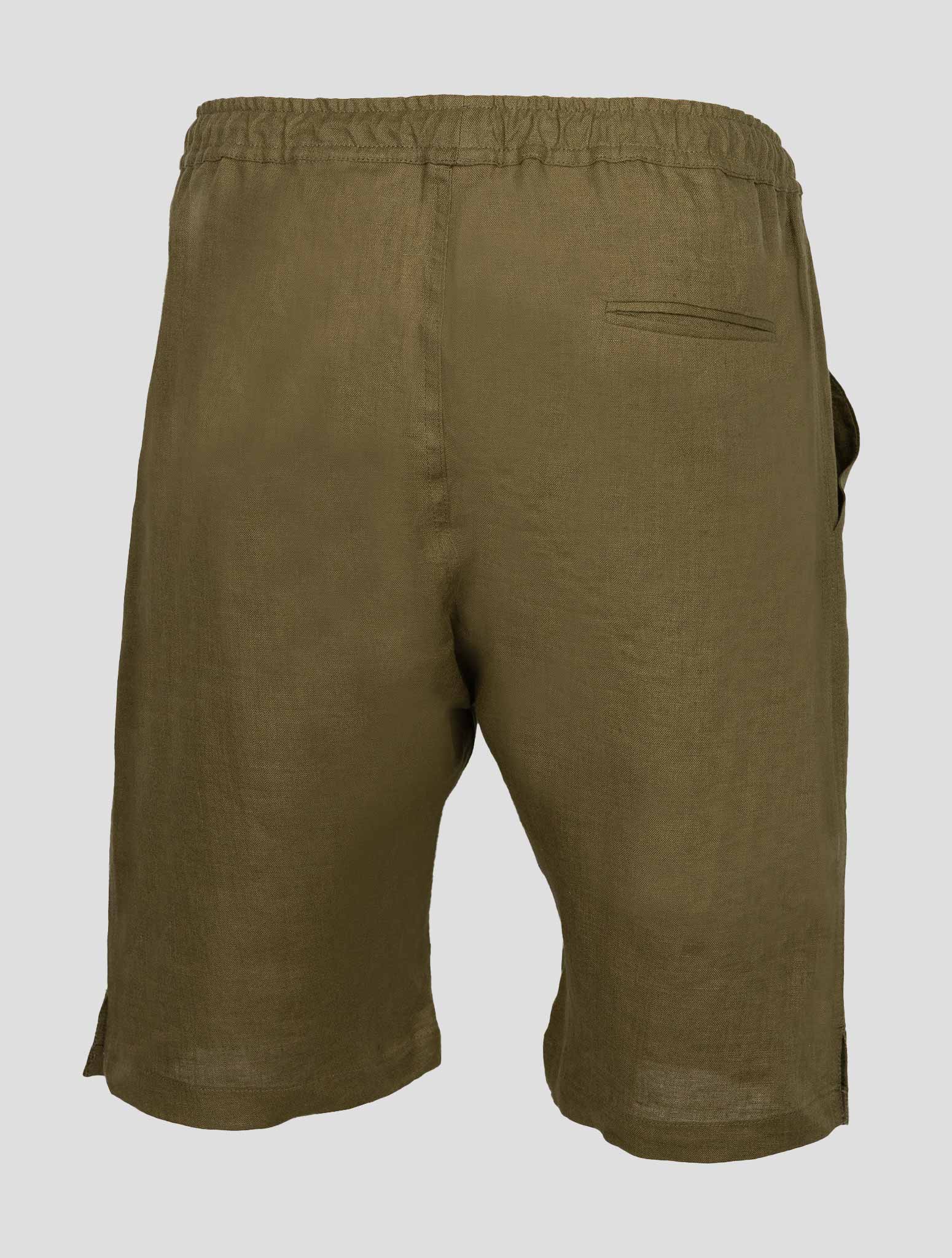 Kiton Green Linen Short Pants