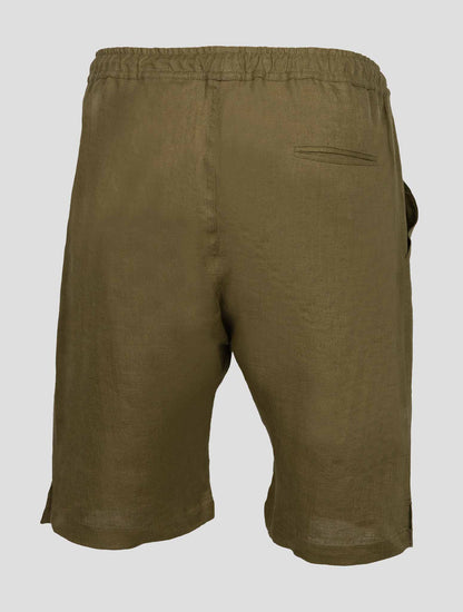 Kiton Green Linen Short Pants