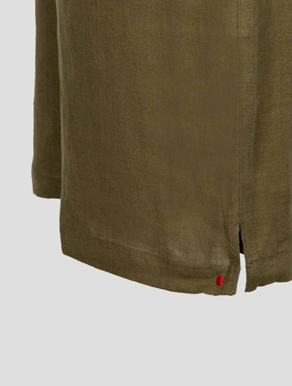 Kiton Green Linen Short Pants