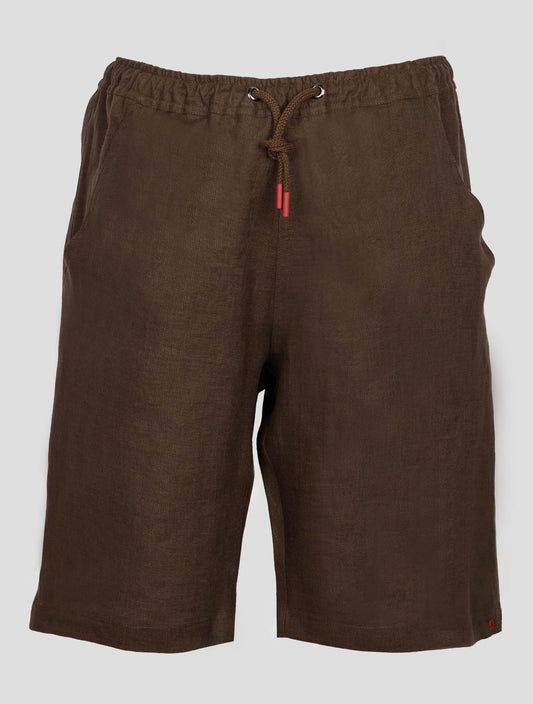 Kiton Brown Linen Short Pants