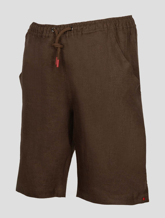 Kiton Brown Linen Short Pants