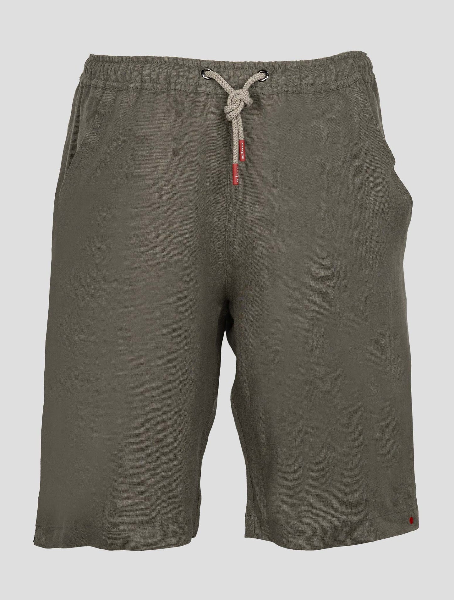 Kiton Taupe Linen Short Pants