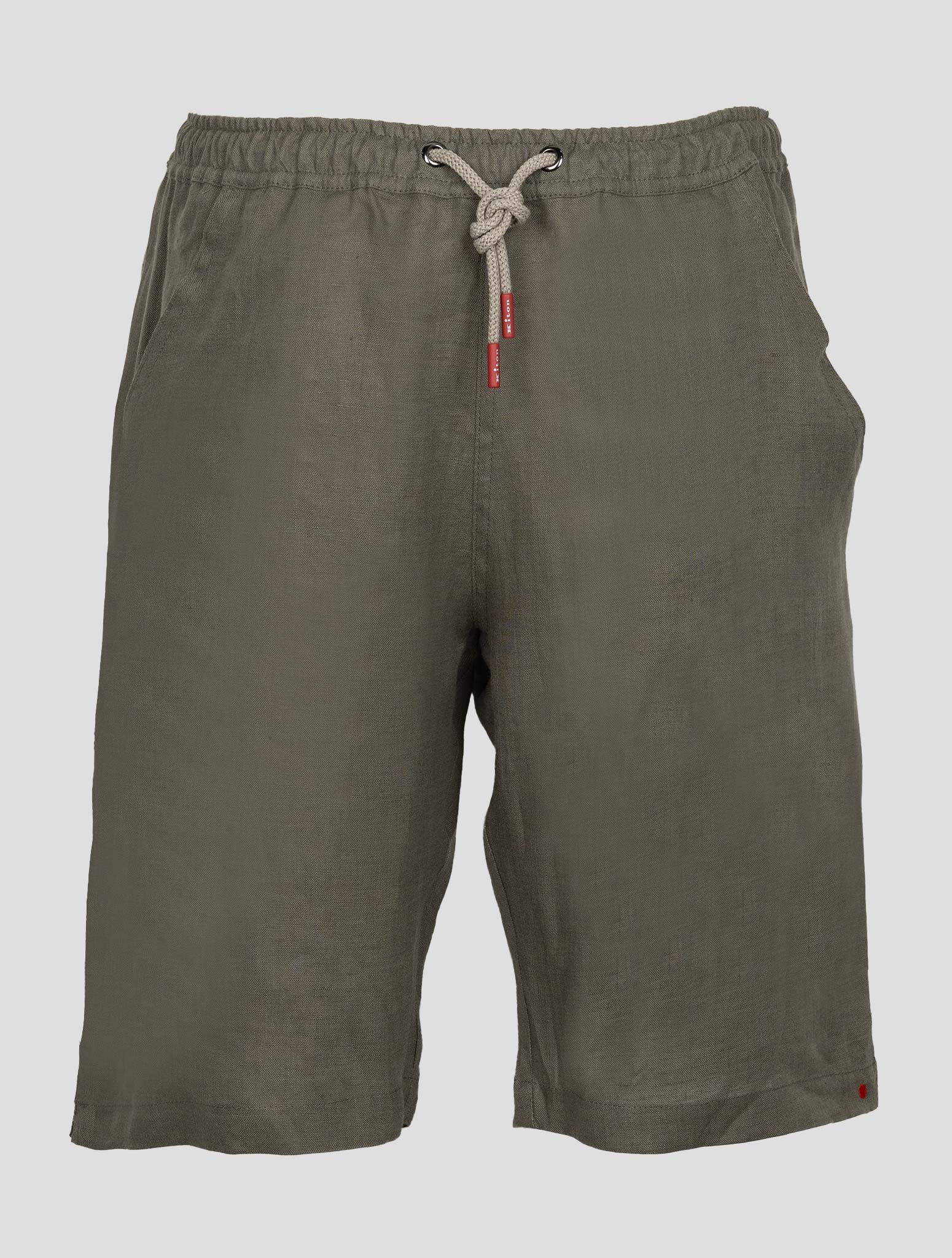 Kiton Taupe Linen Short Pants