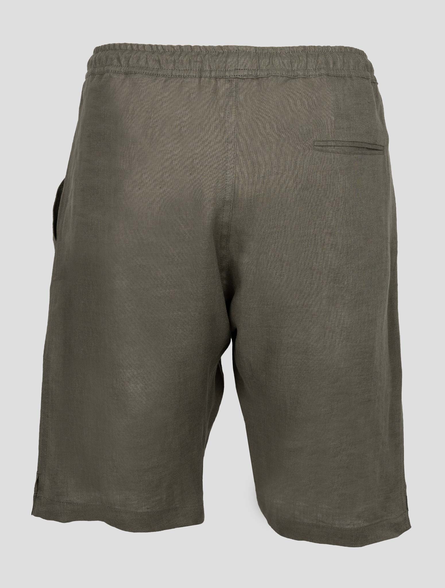 Kiton Taupe Linen Short Pants