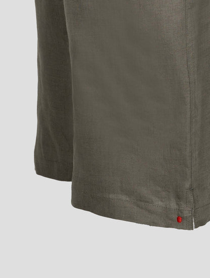 Kiton Taupe Linen Short Pants
