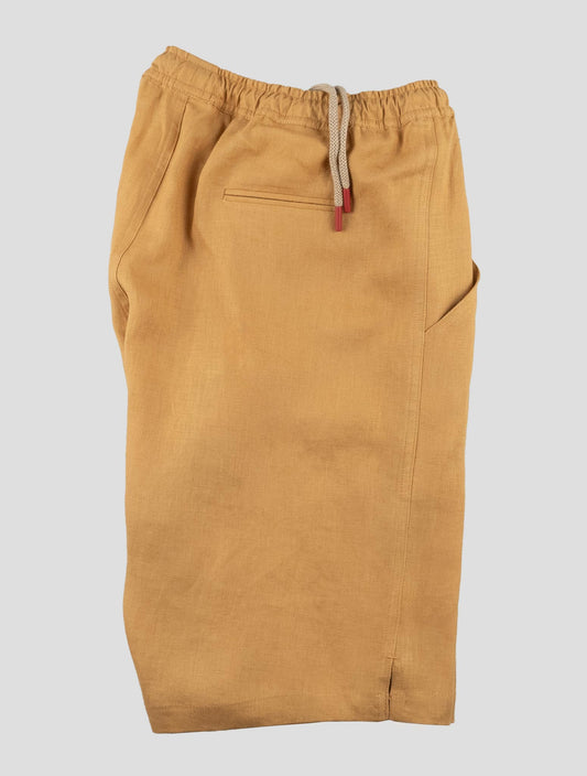 Kiton Yellow Linen Short Pants