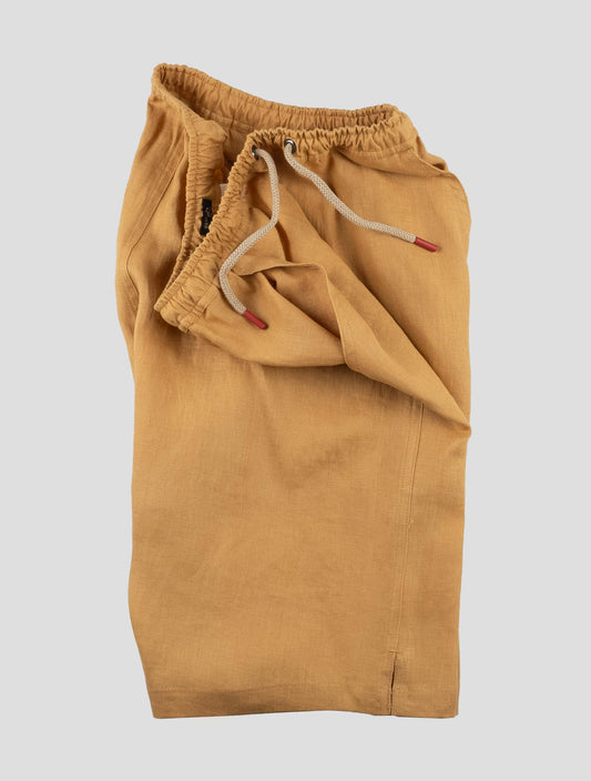 Kiton Yellow Linen Short Pants