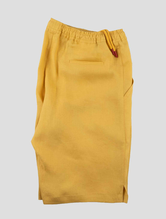 Kiton Yellow Linen Short Pants