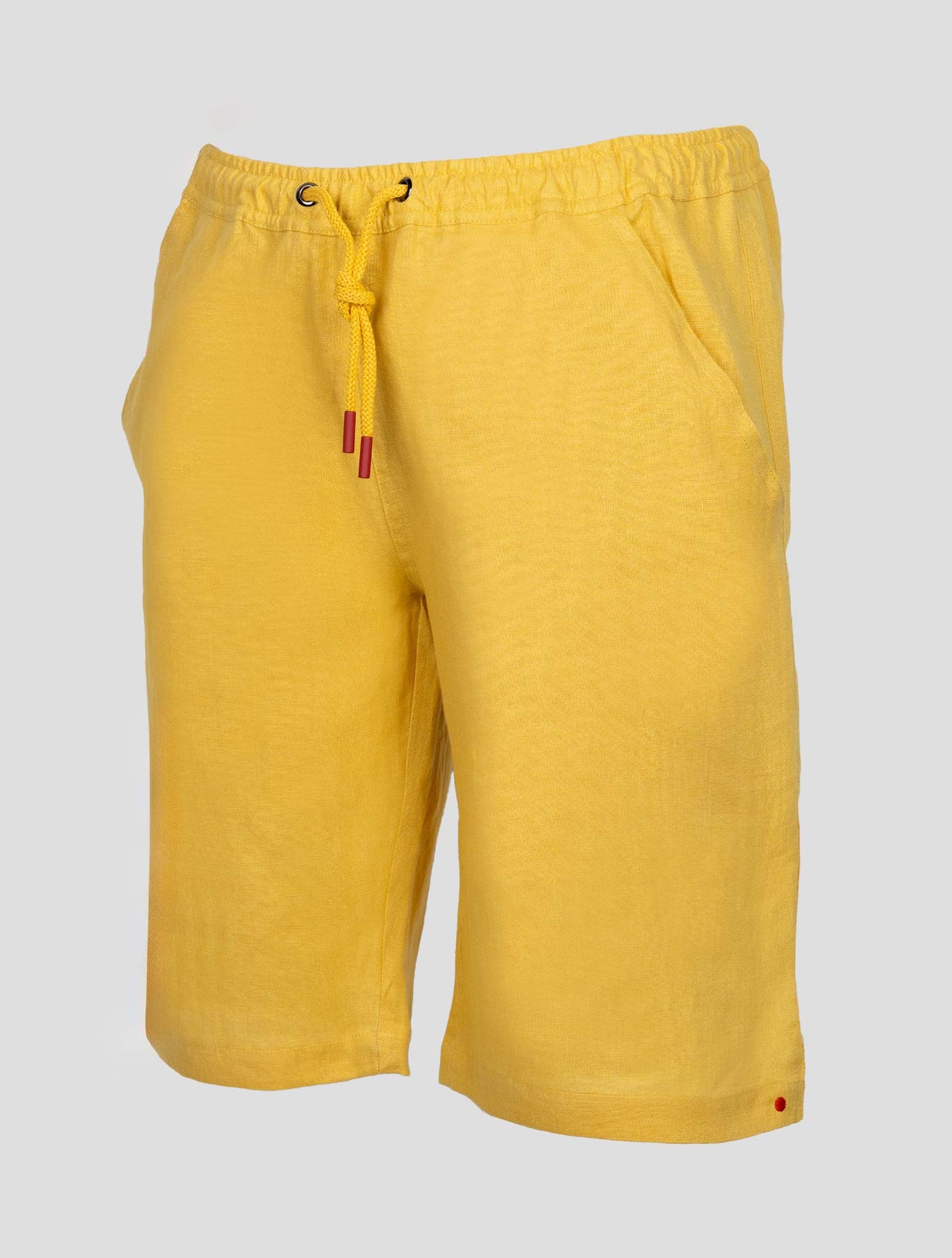 Kiton Yellow Linen Short Pants