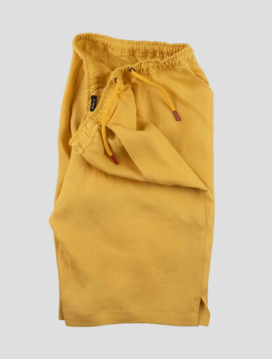 Kiton Yellow Linen Short Pants
