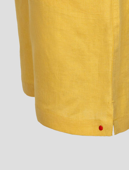 Kiton Yellow Linen Short Pants