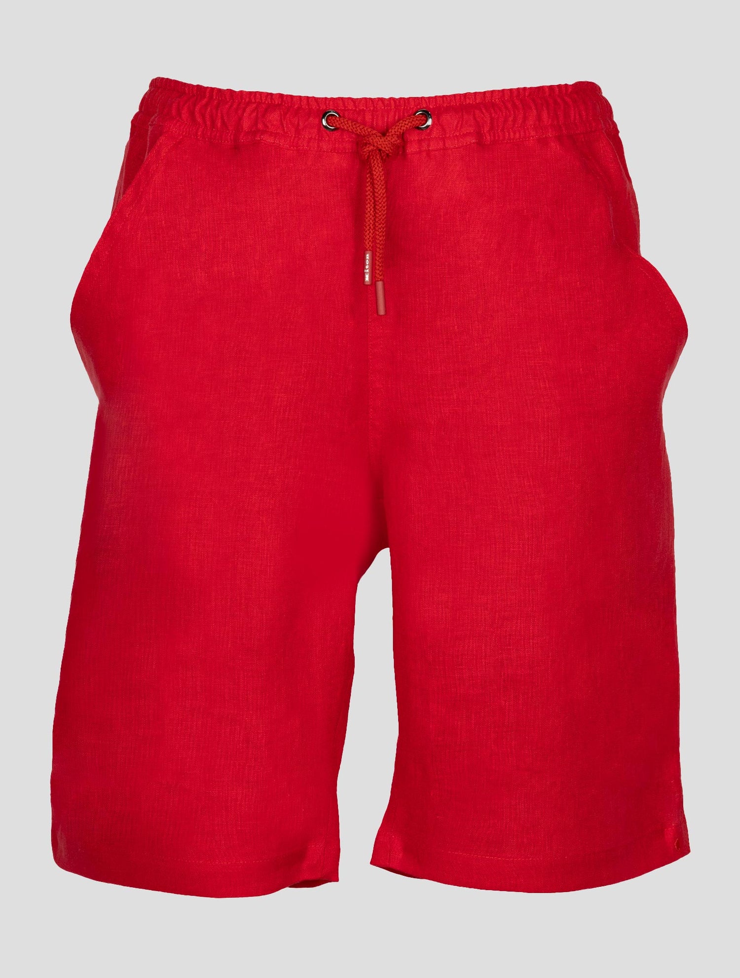 Kiton Red Linen Short Pants