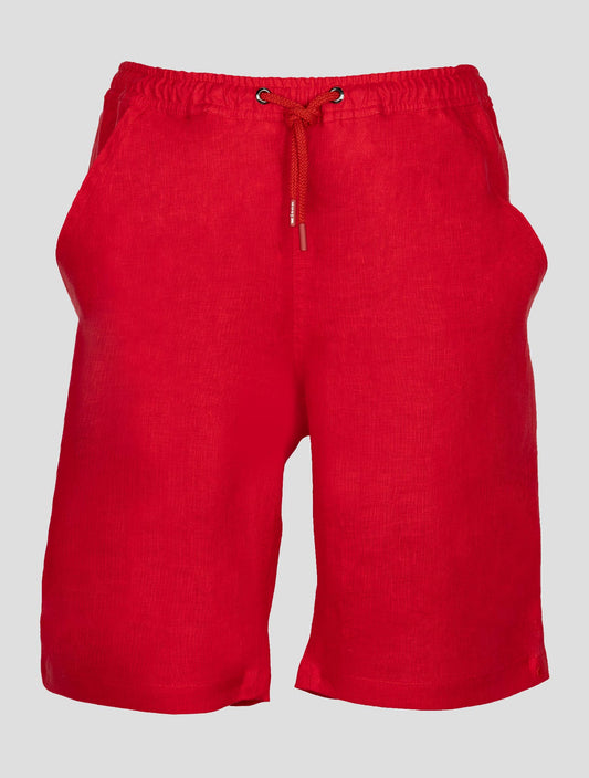 Kiton Red Linen Short Pants