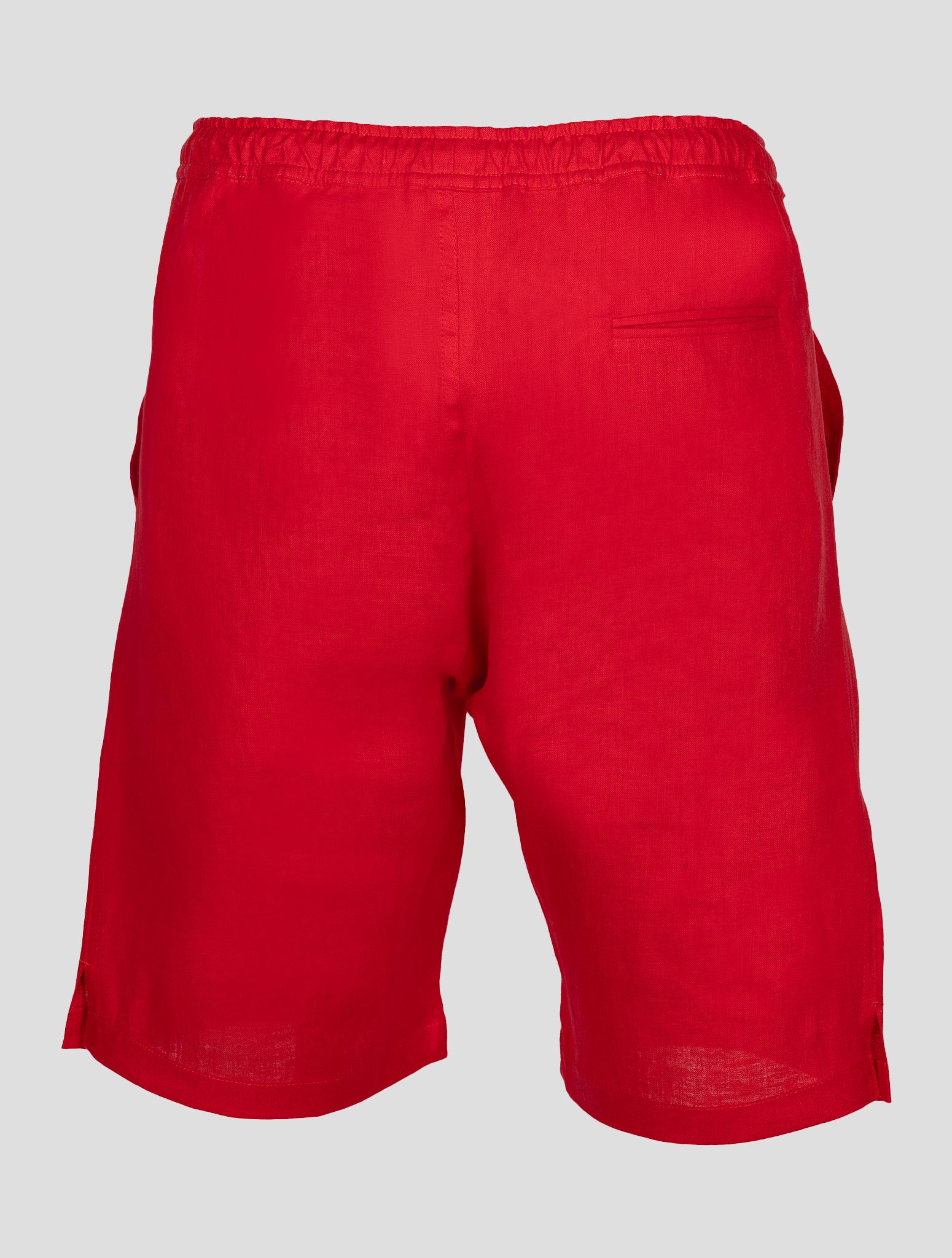 Kiton Red Linen Short Pants