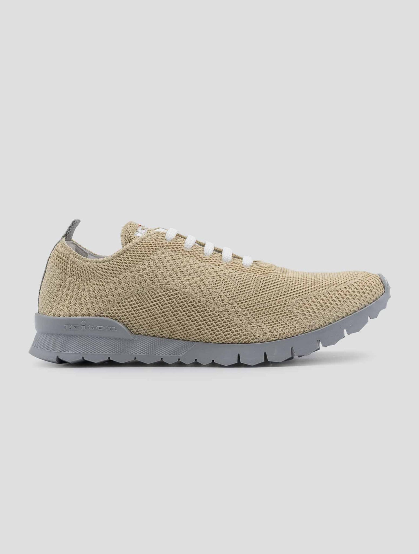 Kiton Beige Cotton Ea Sneakers