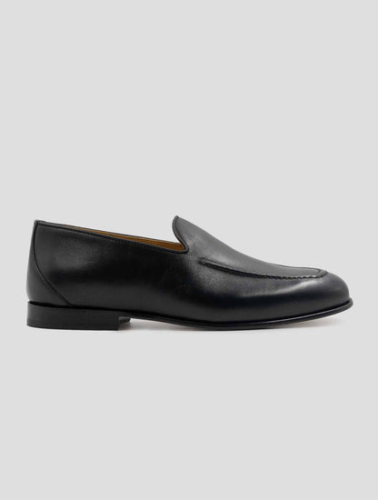Kiton Black Leather Loafers