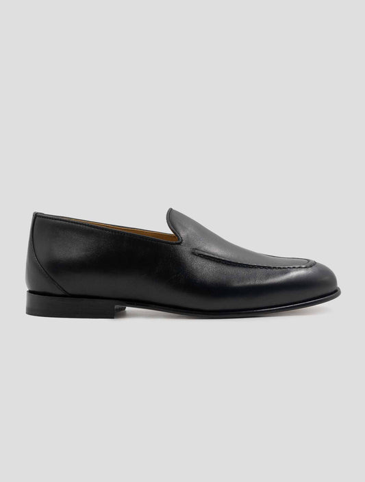 Kiton Black Leather Loafers