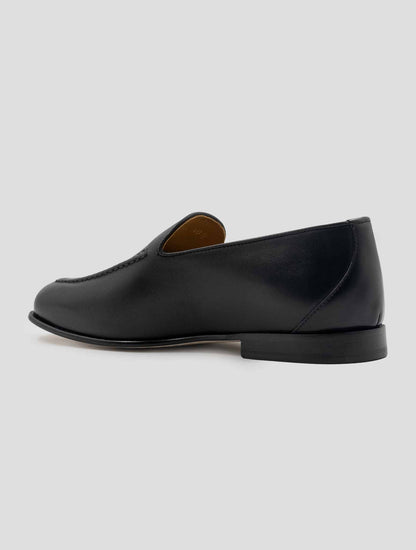 Kiton Black Leather Loafers