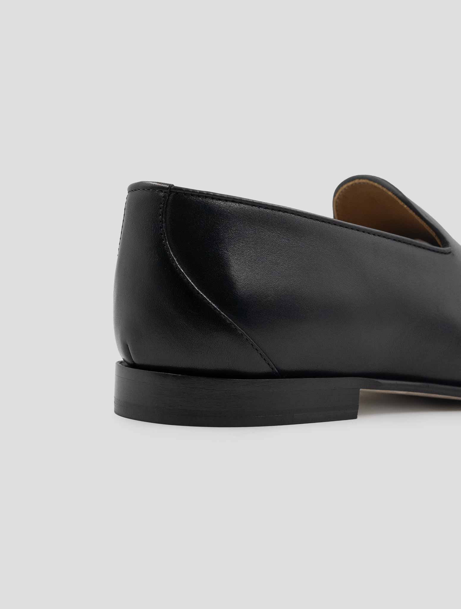 Kiton Black Leather Loafers
