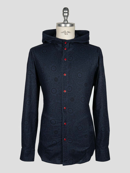 Kiton Blue Cotton Shirt Mariano