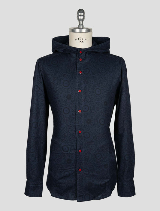 Kiton Blue Cotton Shirt Mariano