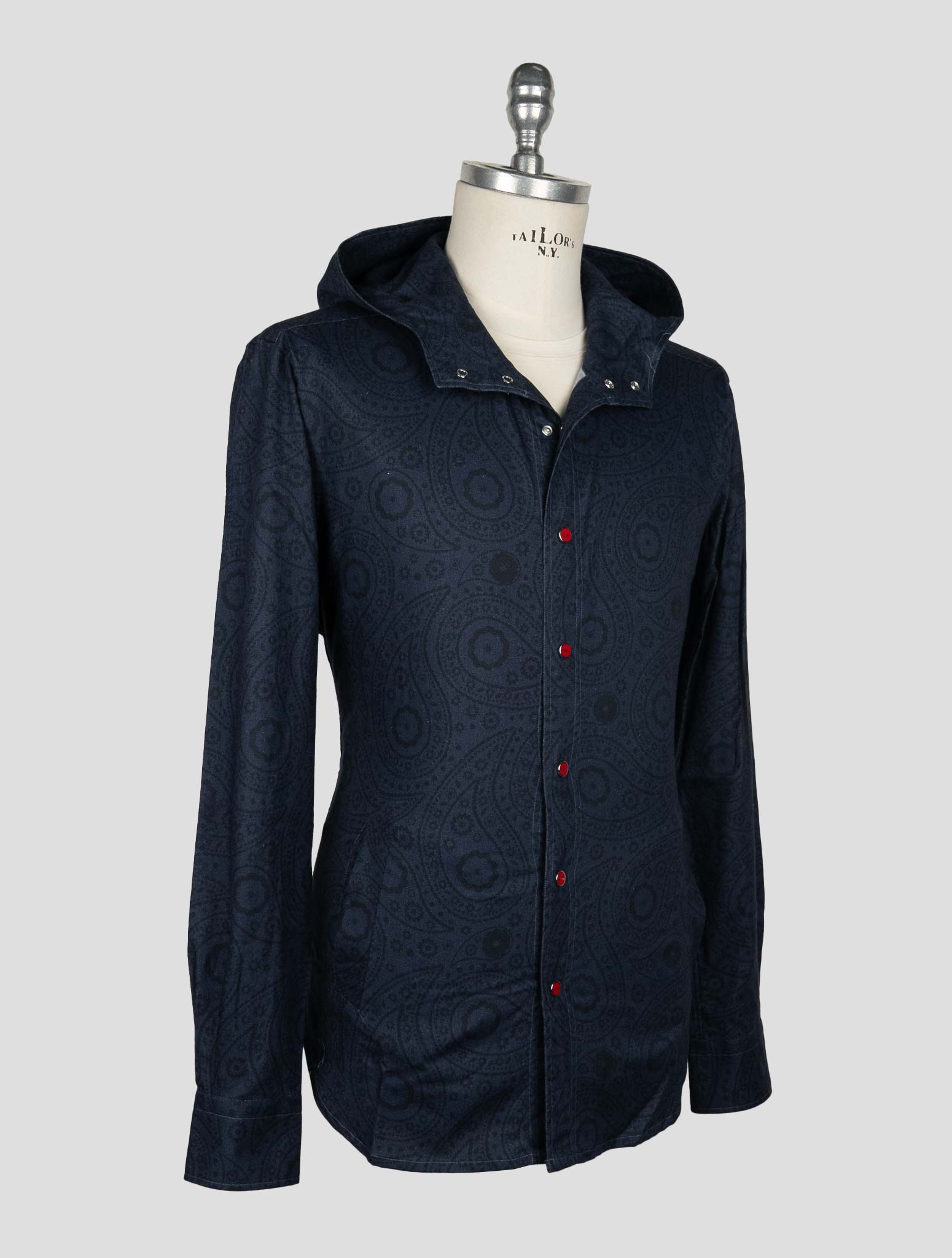 Kiton Blue Cotton Shirt Mariano