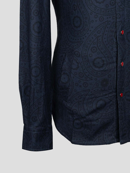 Kiton Blue Cotton Shirt Mariano