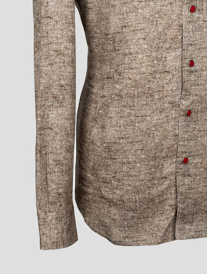 Kiton Brown Cotton Shirt Mariano