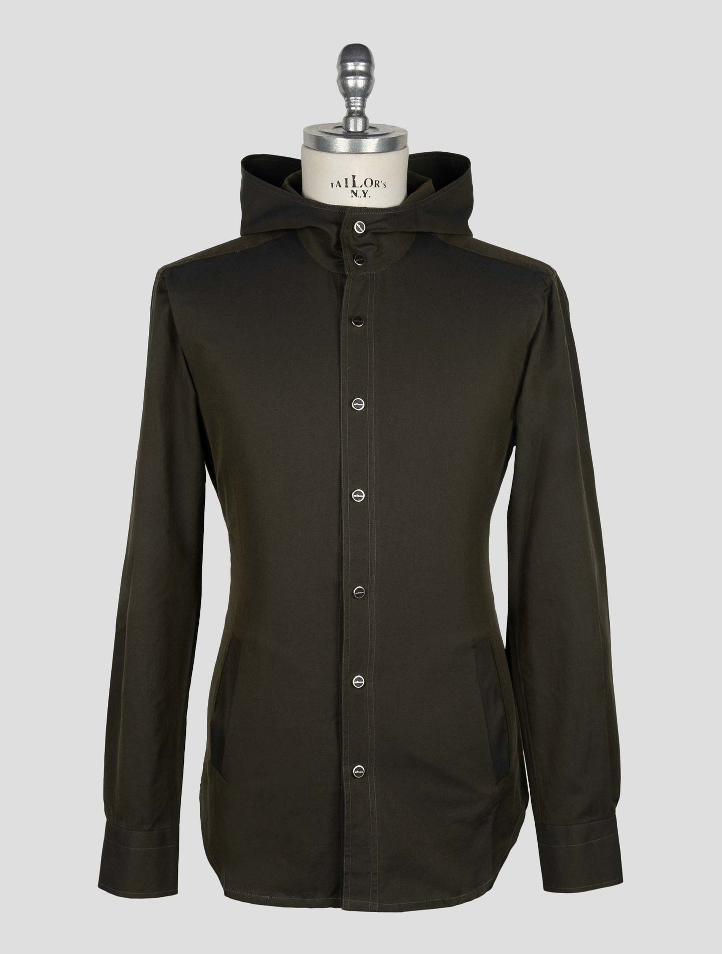 Kiton Dark Green Cotton Shirt Mariano