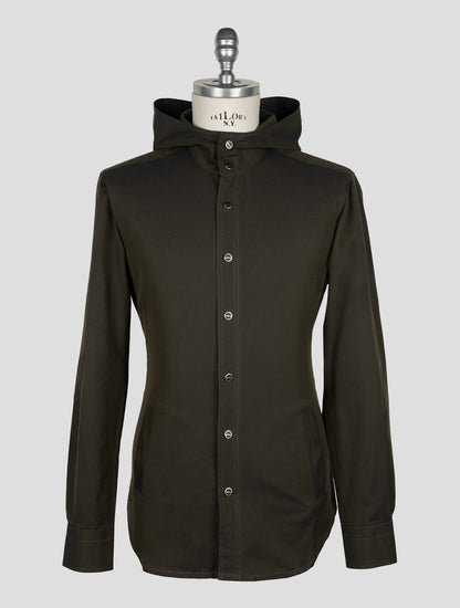 Kiton Dark Green Cotton Shirt Mariano