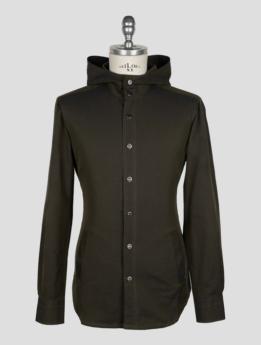 Kiton Dark Green Cotton Shirt Mariano
