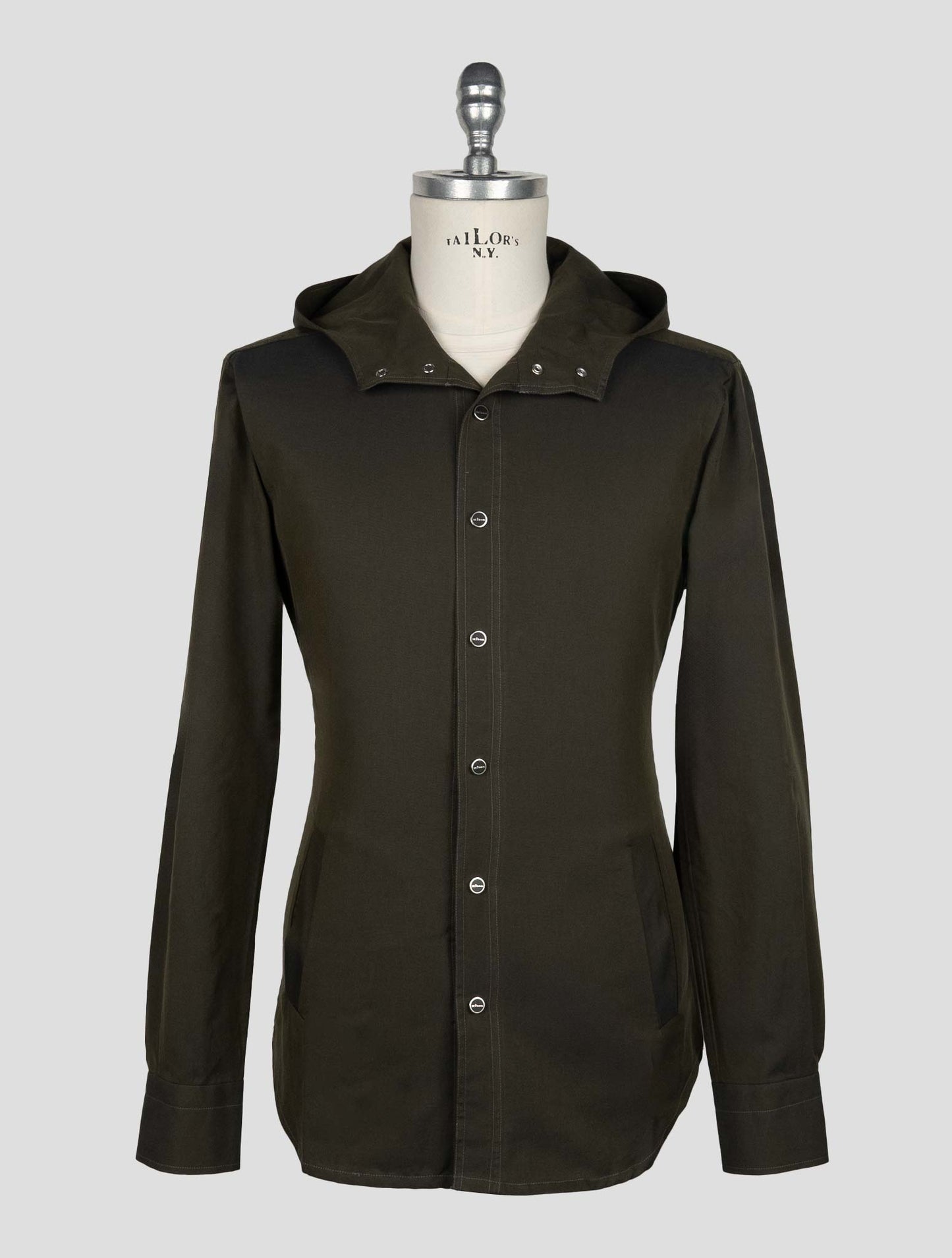 Kiton Dark Green Cotton Shirt Mariano