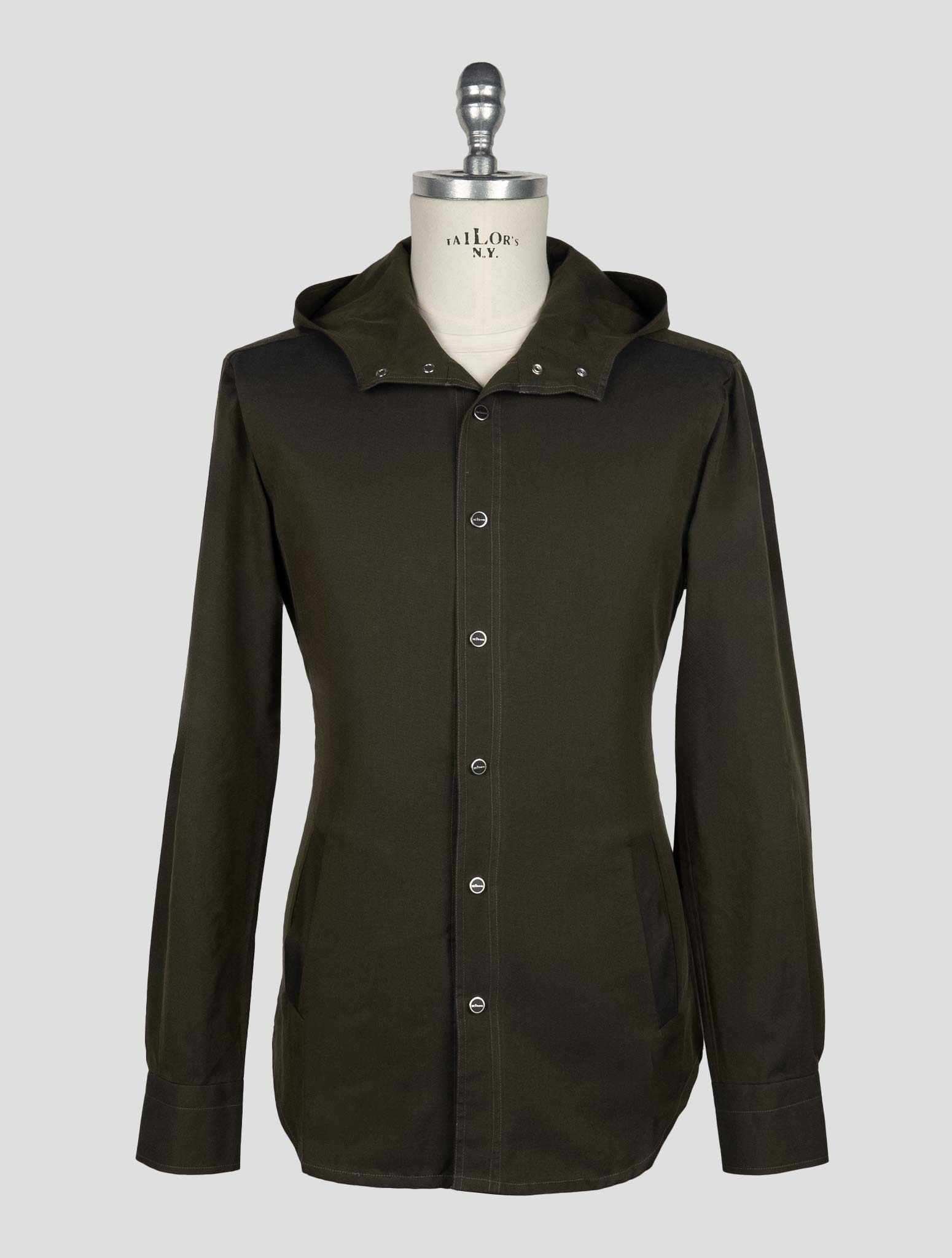Kiton Dark Green Cotton Shirt Mariano