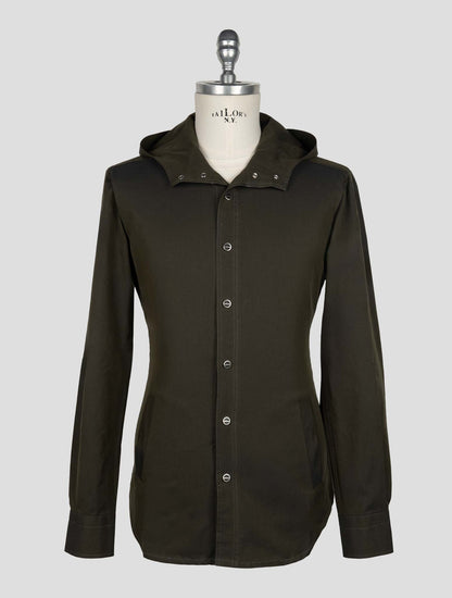Kiton Dark Green Cotton Shirt Mariano
