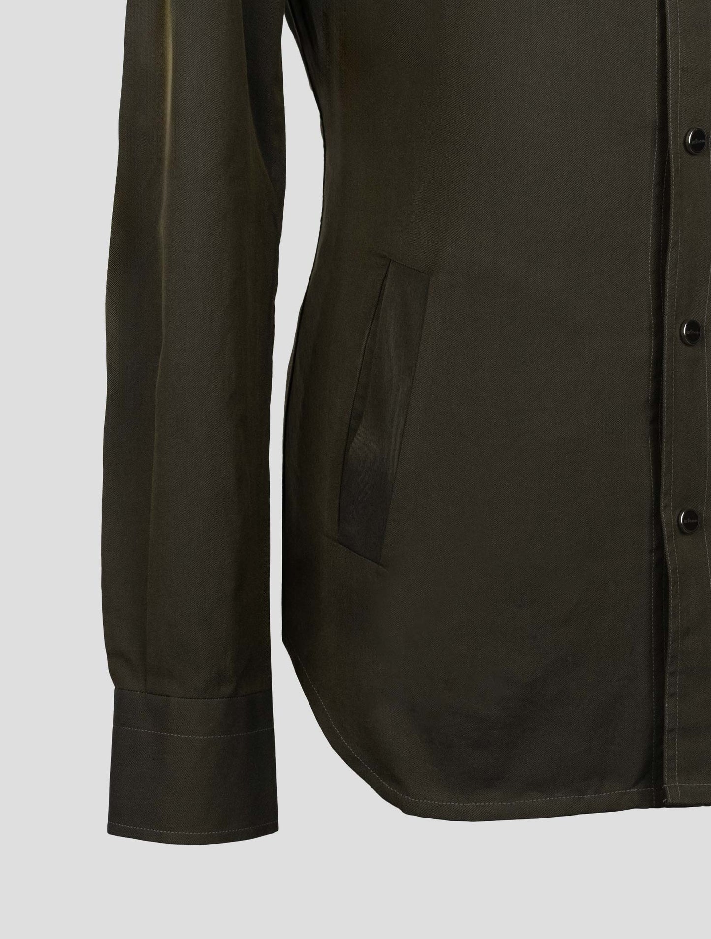 Kiton Dark Green Cotton Shirt Mariano