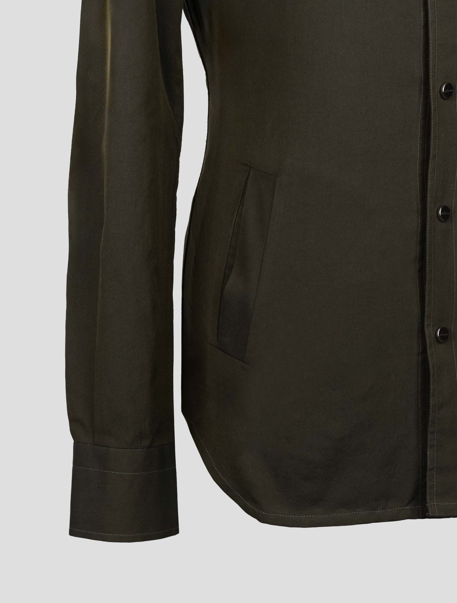Kiton Dark Green Cotton Shirt Mariano