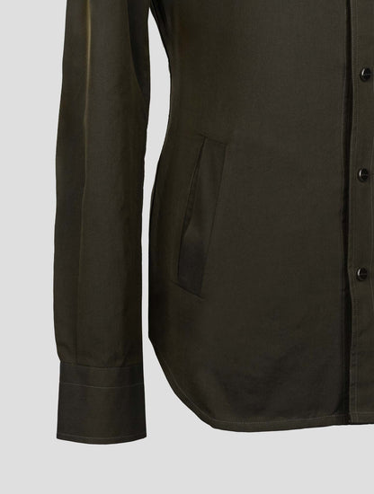 Kiton Dark Green Cotton Shirt Mariano