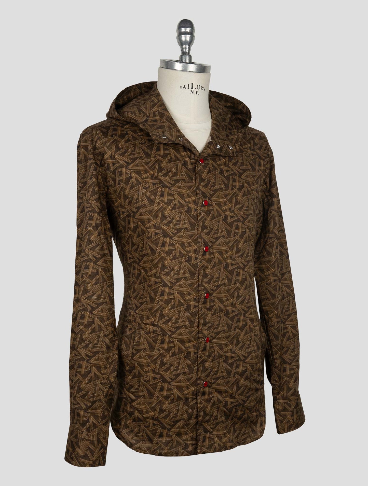 Kiton Brown Cotton Ea Shirt Mariano