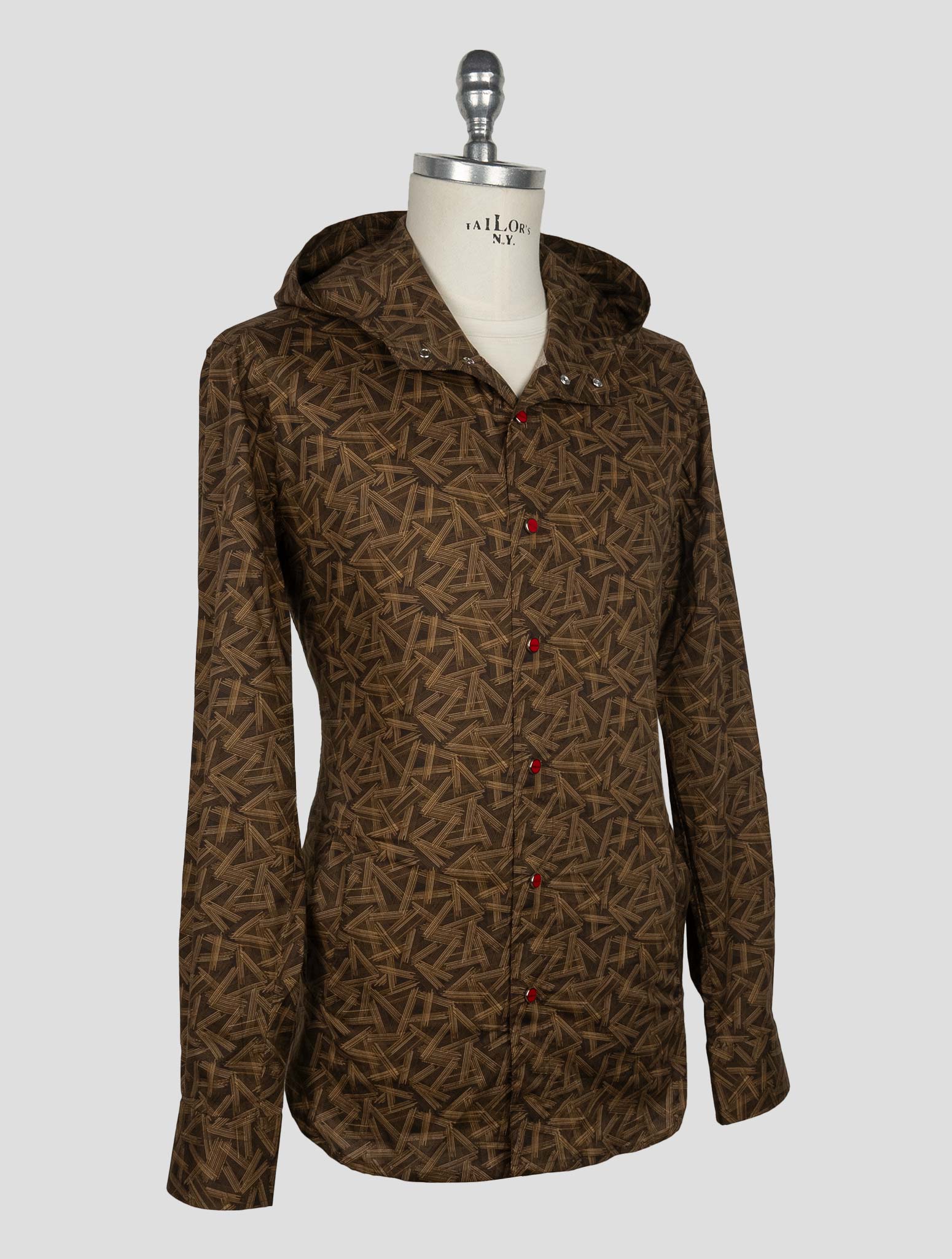 Kiton Brown Cotton Ea Shirt Mariano