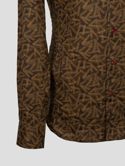 Kiton Brown Cotton Ea Shirt Mariano
