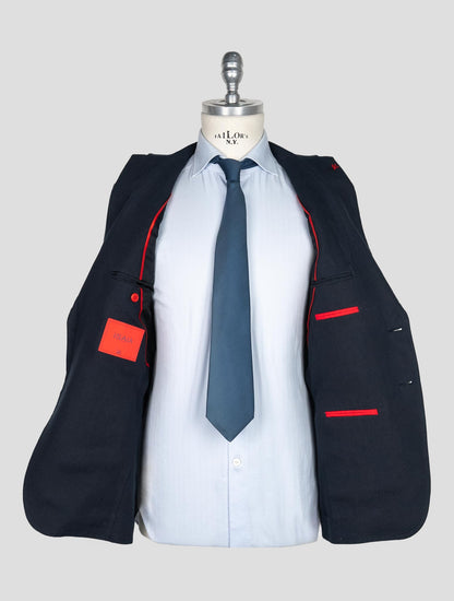 Isaia Blue Navy Linen Suit