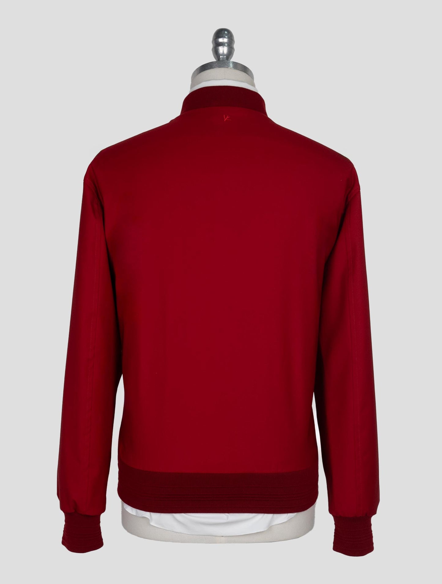 Isaia Red Wool Pl Silk Ea Coat