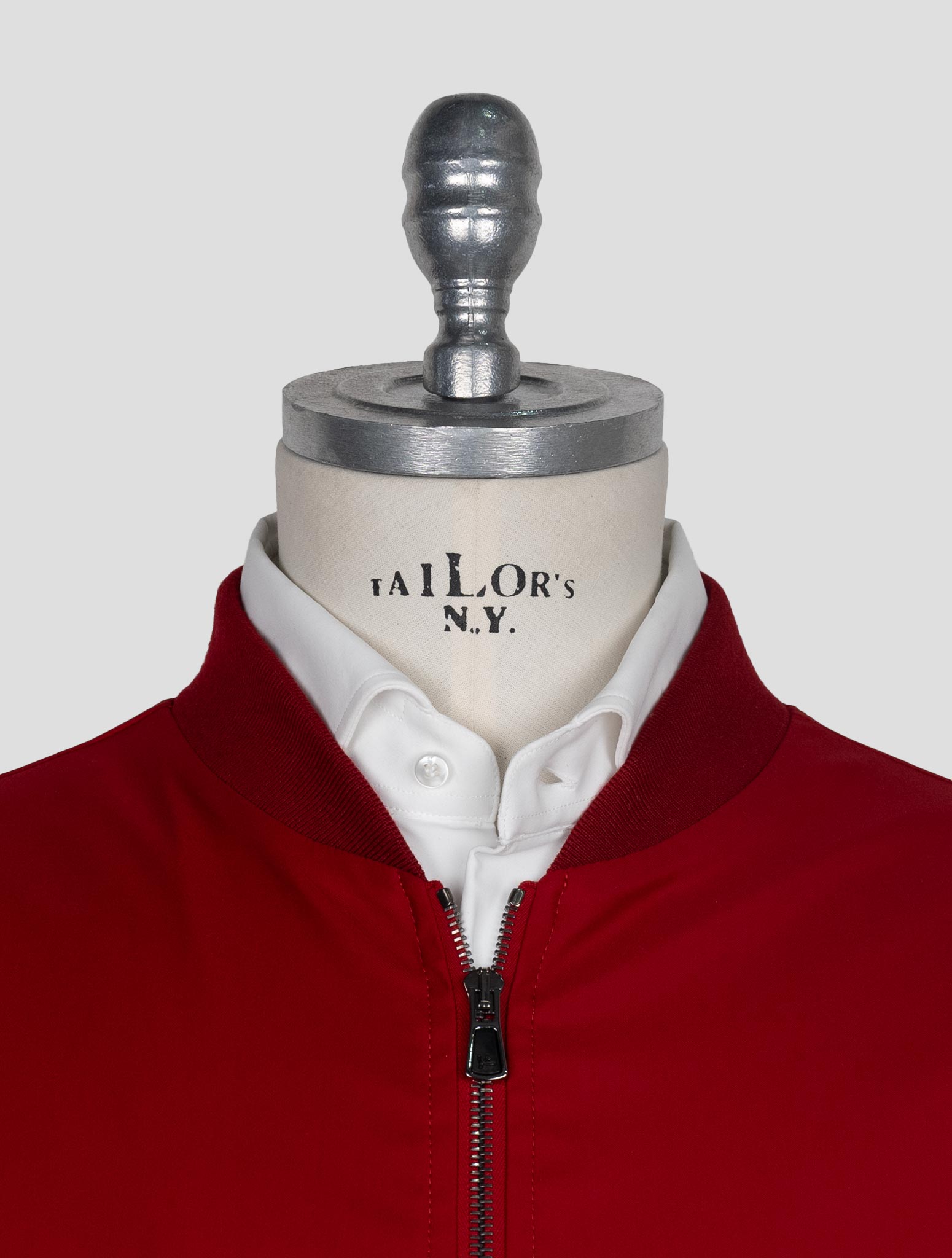 Isaia Red Wool Pl Silk Ea Coat