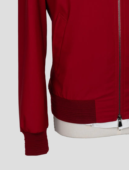 Isaia Red Wool Pl Silk Ea Coat