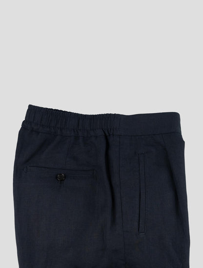 Isaia Blue Navy Linen Cargo Pants