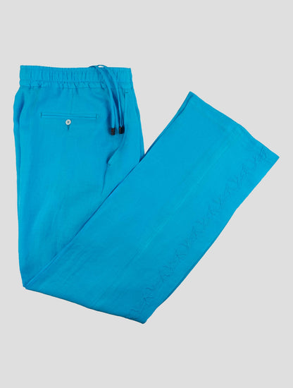 Isaia Light Blue Linen Pants