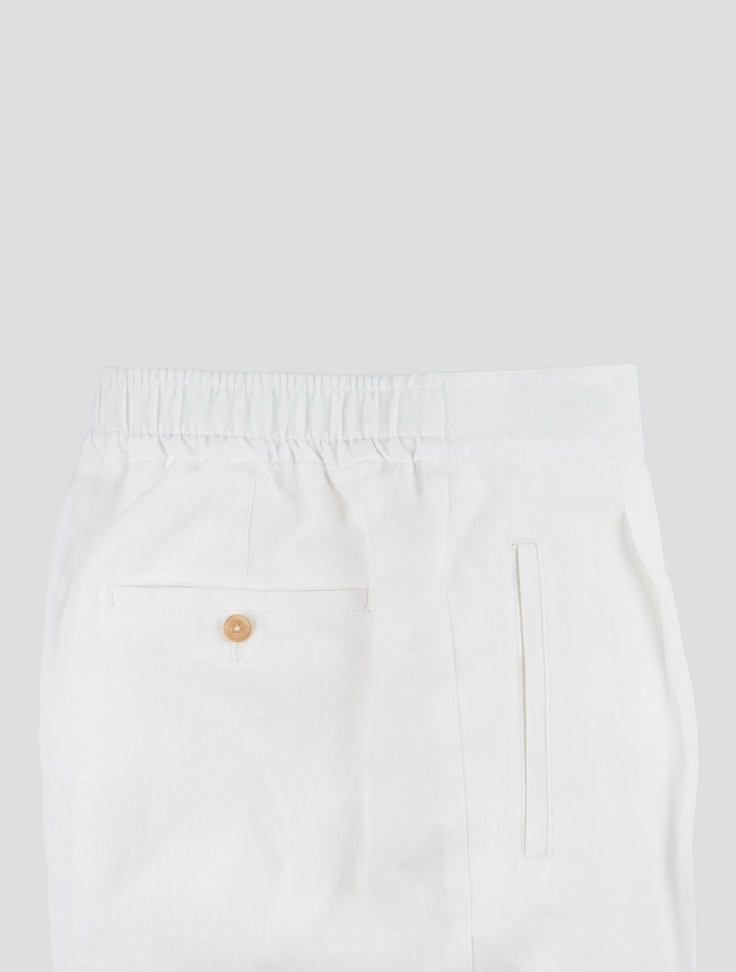 Isaia White Linen Cargo Pants