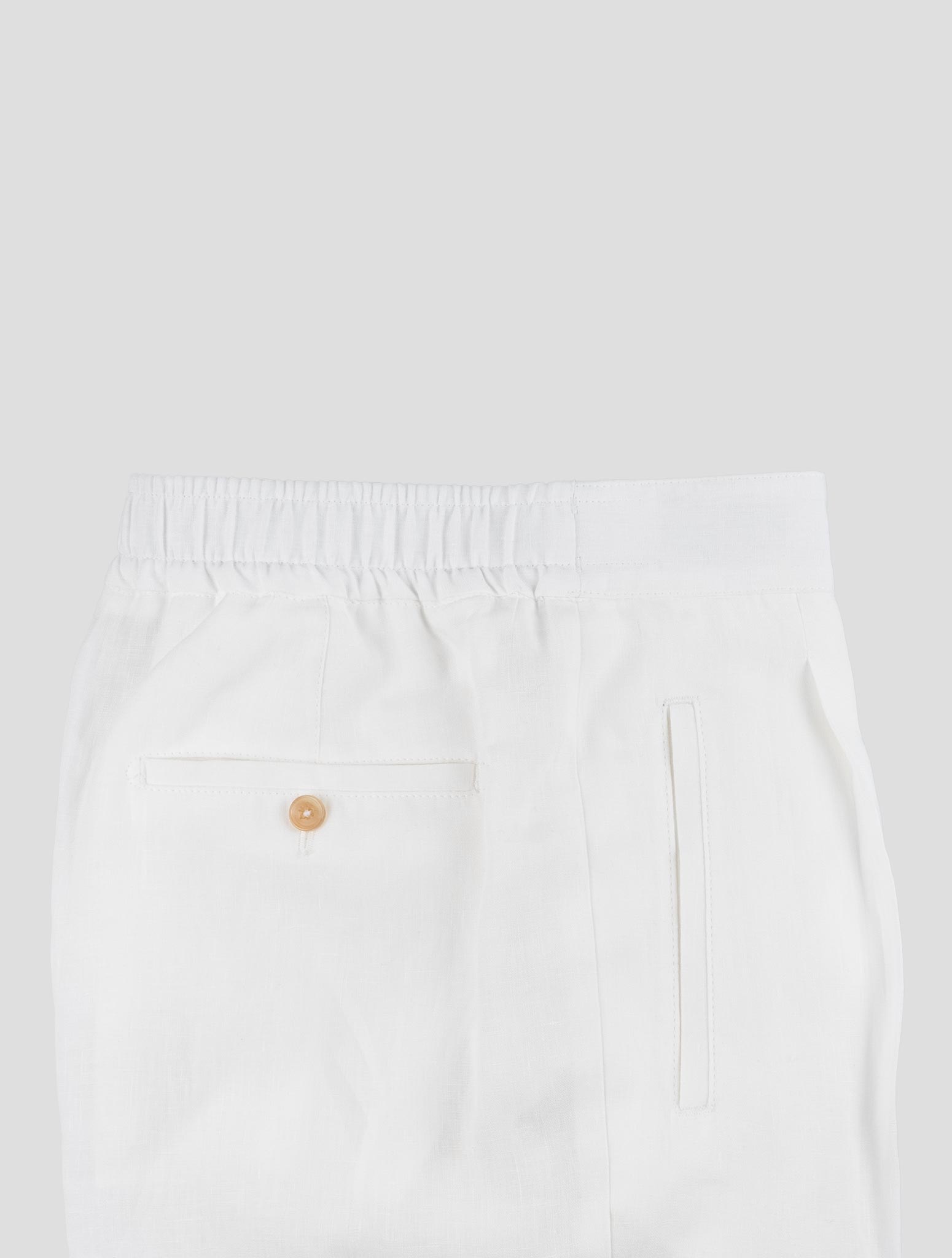 Isaia White Linen Cargo Pants